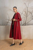 MADDER RED LINEN EMBROIDERED JACKET (1 PC)