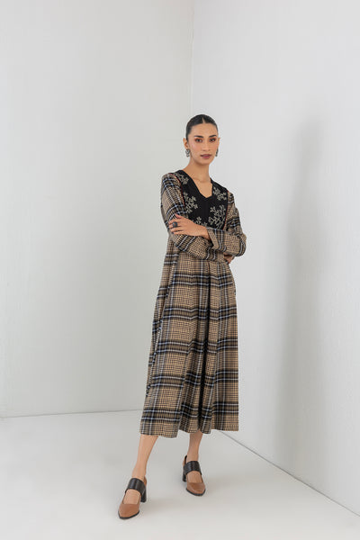 MULTICOLOR SOFT WOOLEN CHEQUERED TUNIC (1 PC)