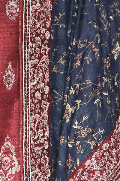 Zardozi Embroidered Ruby Matine Tussar Achakan (JPM-11/JKT)- 01 pc