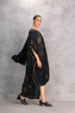 BLACK GAJI SILK DRAPE DRESS (1 PC)