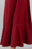 RED MELANGE LONG DRESS (1 PC)