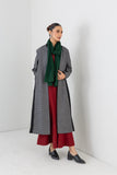 GREY & BLACK CHEQUERED WOOLEN LONG JACKET (1 PC)