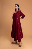 MAROON DUPION EMB. KURTA SET (2 PCS)