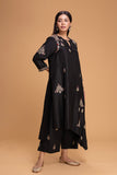 BLACK DUPION EMB. KURTA SET (3 PCS)