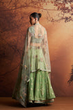 MINT TISSUE DOUBLE LAYER PRINTED & EMB. LEHNGA,BLOUSE & DUPATTA  (MH-04C/LEH) , (KA-01B/BLS) , (SK-11/DUP)