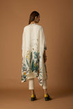 IVORY SILK ORGANZA FOREST PRINTED KAFTAN SET (SV-15) (2 PCS)