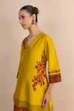 SHADES OF YELLOW STRIPE PRINTED & EMBROIDERED KURTA SET (2 PCS)