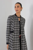 BLACK & WHITE CHEQUERED WOOLEN JACKET (1 PC)