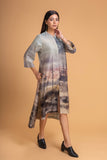 PASTEL PINKS CHANDERI PRINTED PANELED TUNIC (1 PC)