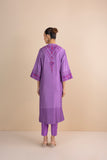 SHADES OF LILAC STRIPE PRINTED & EMBROIDERED KURTA SET (2 PCS)