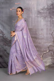 LILAC CHANDERI EMBROIDERED SAREE (1 PC)