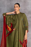 LEAF GREEN DUPION KAFTAAN (1 PC)