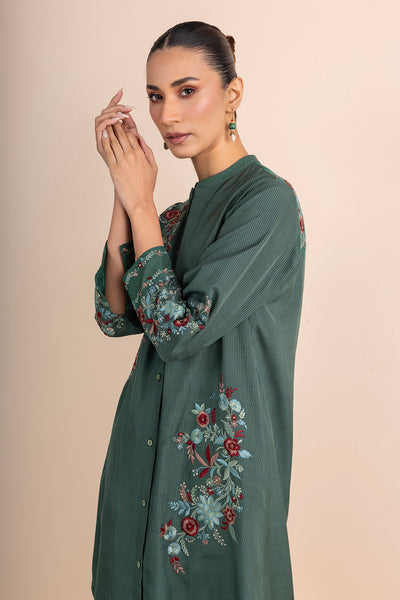 GREEN EMBROIDERED KURTA SET (2 PCS)