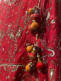 Crimson dupion embroidered lehenga (SL-03)