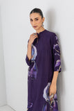 VIOLET ABYSS SILK CHANDERI IRIS LILY PRINTED TUNIC (1 PC)