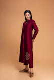 MAROON DUPION EMB. KURTA SET (2 PCS)
