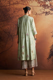 SAGE GREEN DUPION EMBROIDERED KURTA SET (YMN-14C)