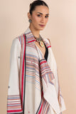 IVORY HANDWOVEN COTTON LONG JACKET (1 PC)