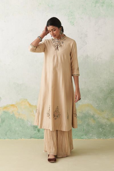 TOOSH CHANDERI EMB. KASHMIRA KURTA SET (3 PCS)