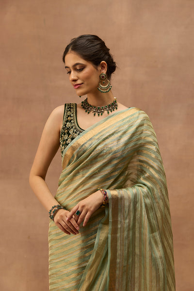 MORPANKHI ORGANZA TISSUE BANARASI SAREE (JDS-03)