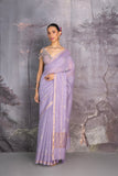 LILAC CHANDERI EMBROIDERED SAREE (1 PC)