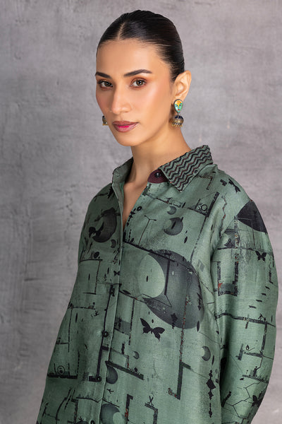 MILITARY GREEN DUPION SHIRT (1 PC)