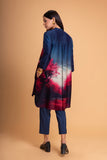 MIDNIGHT BLUE & PINK CHANDERI PRINTED SHIRT (1 PC)