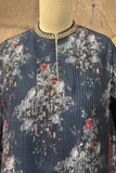 BLUE DUPION FLORAL PRINTED TUNIC ( DC-03A) (1 PC)