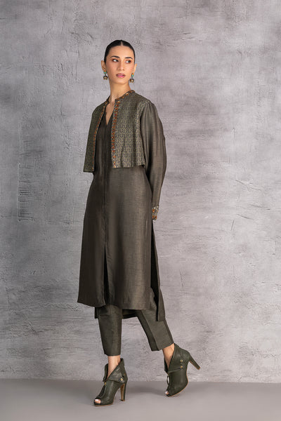 FOREST GREEN DUPION JACKET (1 PC)