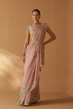 OLD ROSE TISSUE EMBROIDERED SAREE (SE-09)