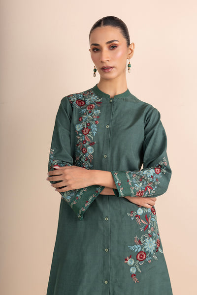 GREEN EMBROIDERED KURTA SET (2 PCS)