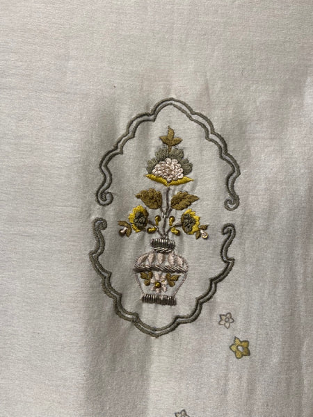 Marble chanderi embroidered kurta set (MK-10)