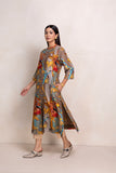 MULTICOLOR SILK CHANDERI PRINTED TUNIC (1 PC)