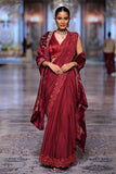 RUBY CHINON CHIFFON EMBROIDERED DRAPED SAREE SET (2 PCS)