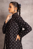 Charcoal Ajrakh Printed & Embroidered Linen Jacket (PR-11D/JKT)
