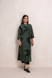 MILITARY GREEN SILK CHANDERI PRINTED TUNIC (1 PC)