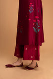 RUBY RED CHANDERI EMB. KURTA SET (2 PCS)