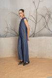 NAVY BLUE DENIM EMBROIDERED JUMPSUIT (1 PC)