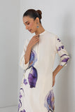 DOVE MIST SILK CHANDERI IRIS LILY PRINTED TUNIC (1 PC)