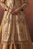 GOLD SILK TISSUE HEAVY EMB. LONG JACKET SET (3 PCS)