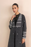 GREY HANDWOVEN COTTON LONG JACKET (1 PC)