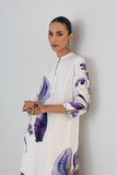 PEARL IVORY DUPION IRIS LILY PRINTED TUNIC (1 PC)