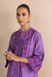 SHADES OF LILAC STRIPE PRINTED & EMBROIDERED KURTA SET (2 PCS)