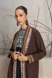 BROWN LINEN EMBROIDERED JACKET (1 PC)