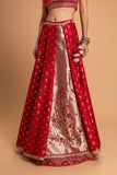 RED BROCADE LEHENGA SET (3 PCS)