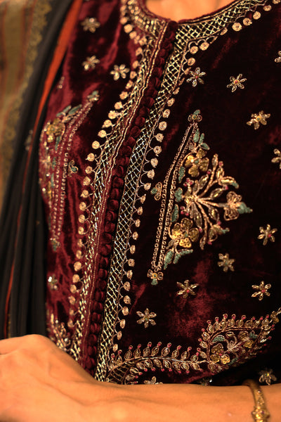 FALSA VELVET EMBROIDERED KOTI (FB-18A/TOP)