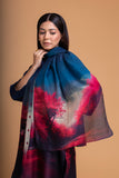 MIDNIGHT BLUE CHANDERI PRINTED STOLE (1 PC)