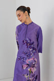 VIOLET FROST SHADED SILK CHANDERI FLORAL PRINTED TUNIC (1 PC)