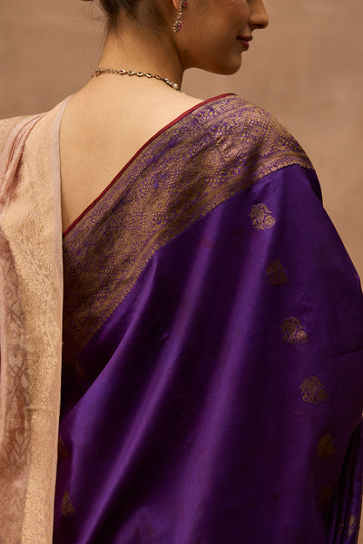 PURPLE SILK WOVEN ANTIQUE DUPATTA (DUP-96)