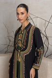 BLACK LINEN EMBROIDERED JACKET (1 PC)